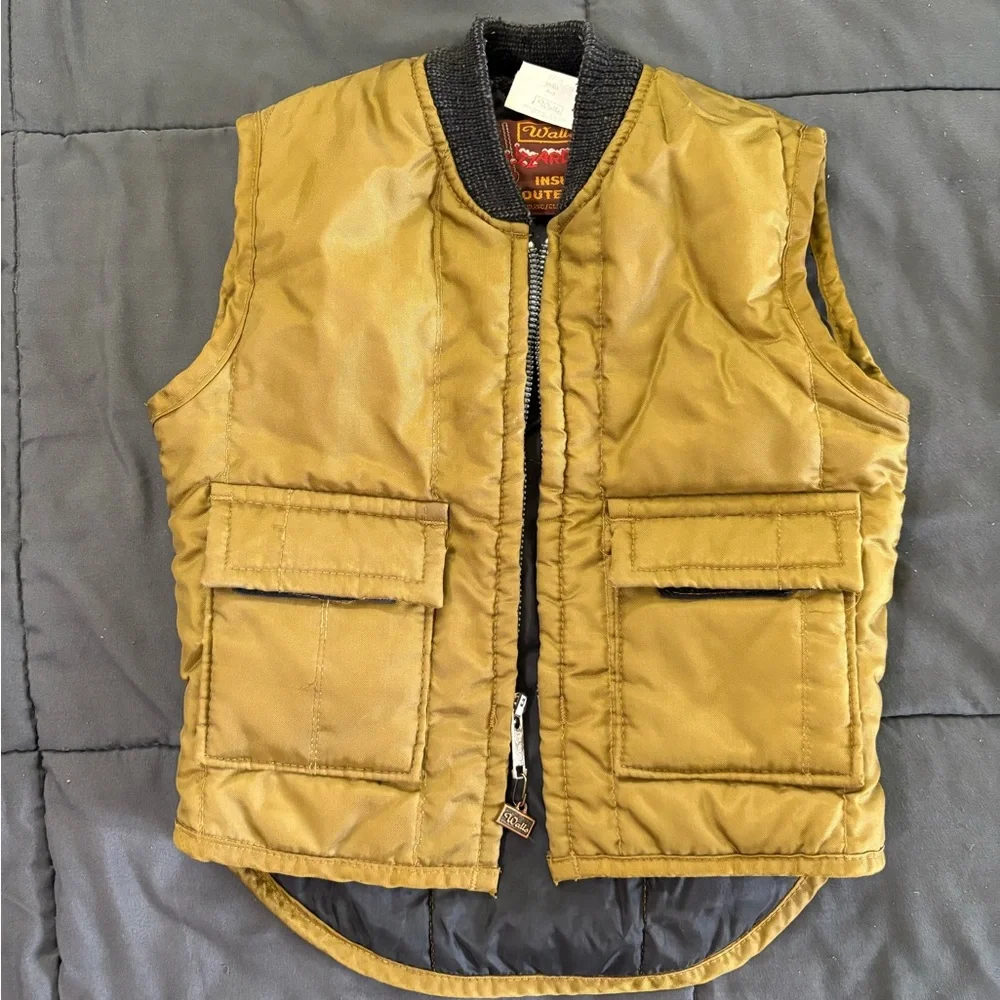 Vintage Walls Boys Quilted Utility Vest in Mustard